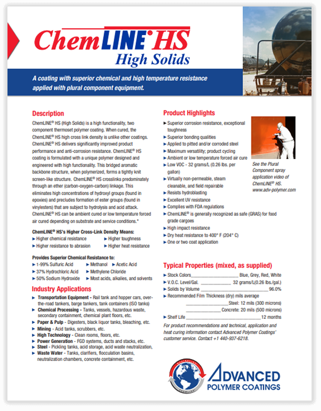 ChemLINE® Industrial Coatings Advanced Polymer Coatings